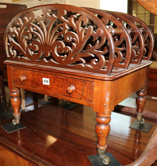 A Victorian walnut canterbury